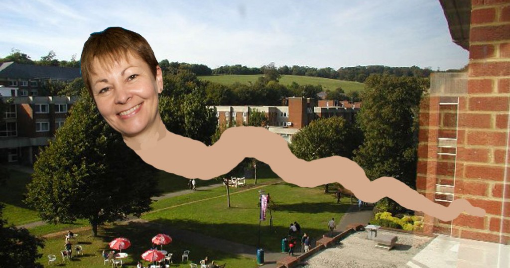 Caroline Lucas relaxes at home