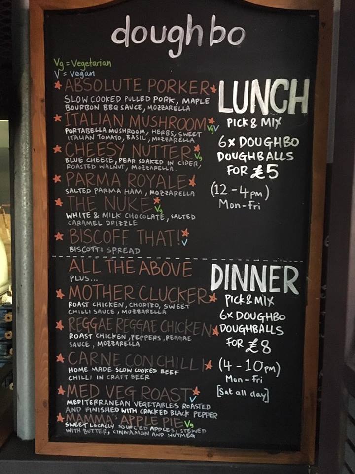Doughbo's menu