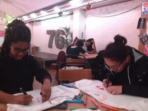 Jordan and Malak designing their T-shirts