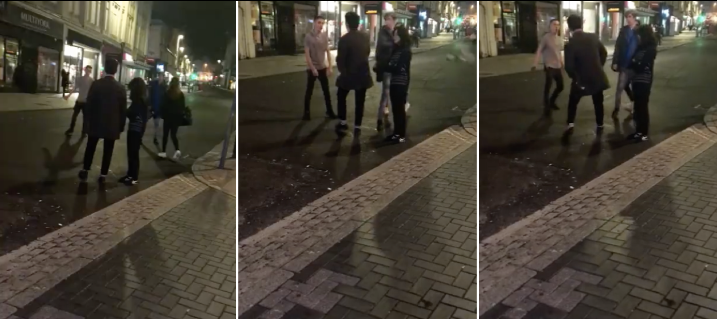 Images of the attack taking place.