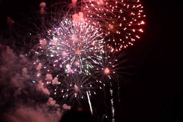 Image may contain: Night, Fireworks