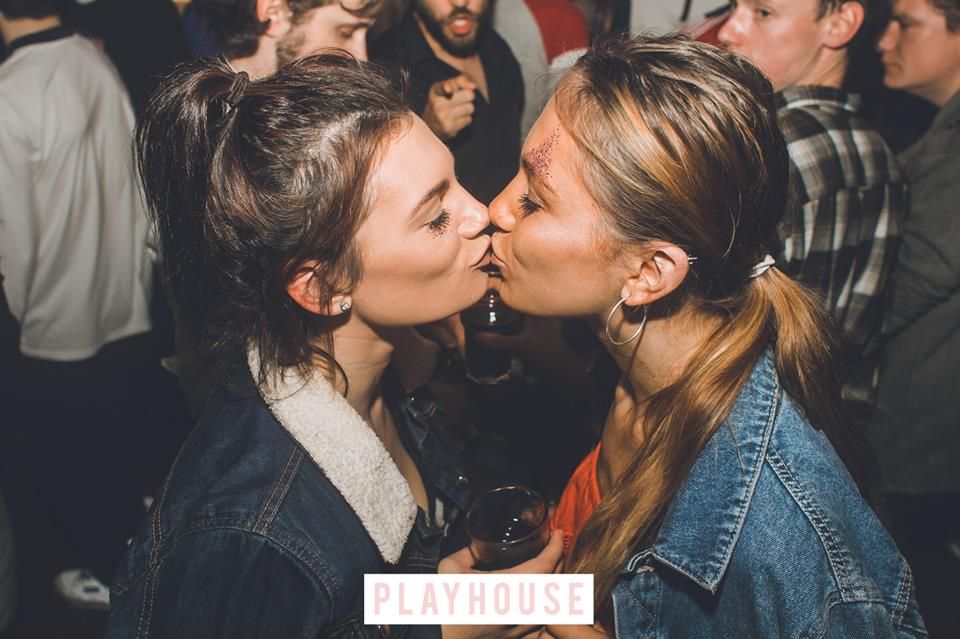 Image may contain: Jeans, Denim, Party, Clothing, Pants, Apparel, Female, Kissing, Kiss, Make Out, Face, Dating, Human, Person