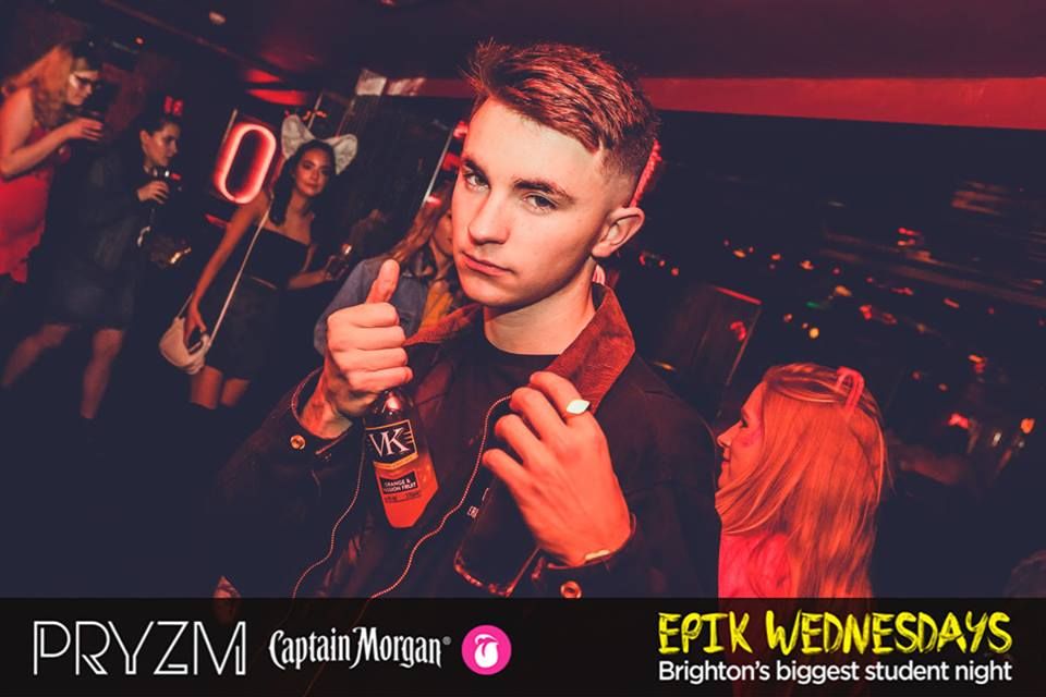 Image may contain: Poster, Advertisement, Finger, Night Club, Club, Human, Person