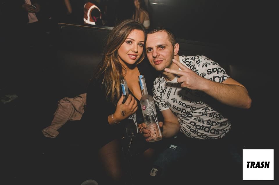 Image may contain: Skin, Night Life, Alcohol, Beer, Beverage, Drink, Party, Night Club, Club, Human, Person
