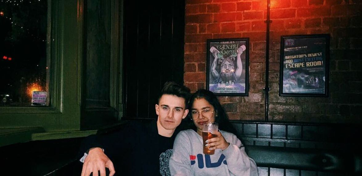 Image may contain: Portrait, Photo, Photography, Brick, Drinking, Lager, Glass, Female, Beer, Alcohol, Bar Counter, Pub, Clothing, Apparel, Beverage, Drink, Face, Person, Human