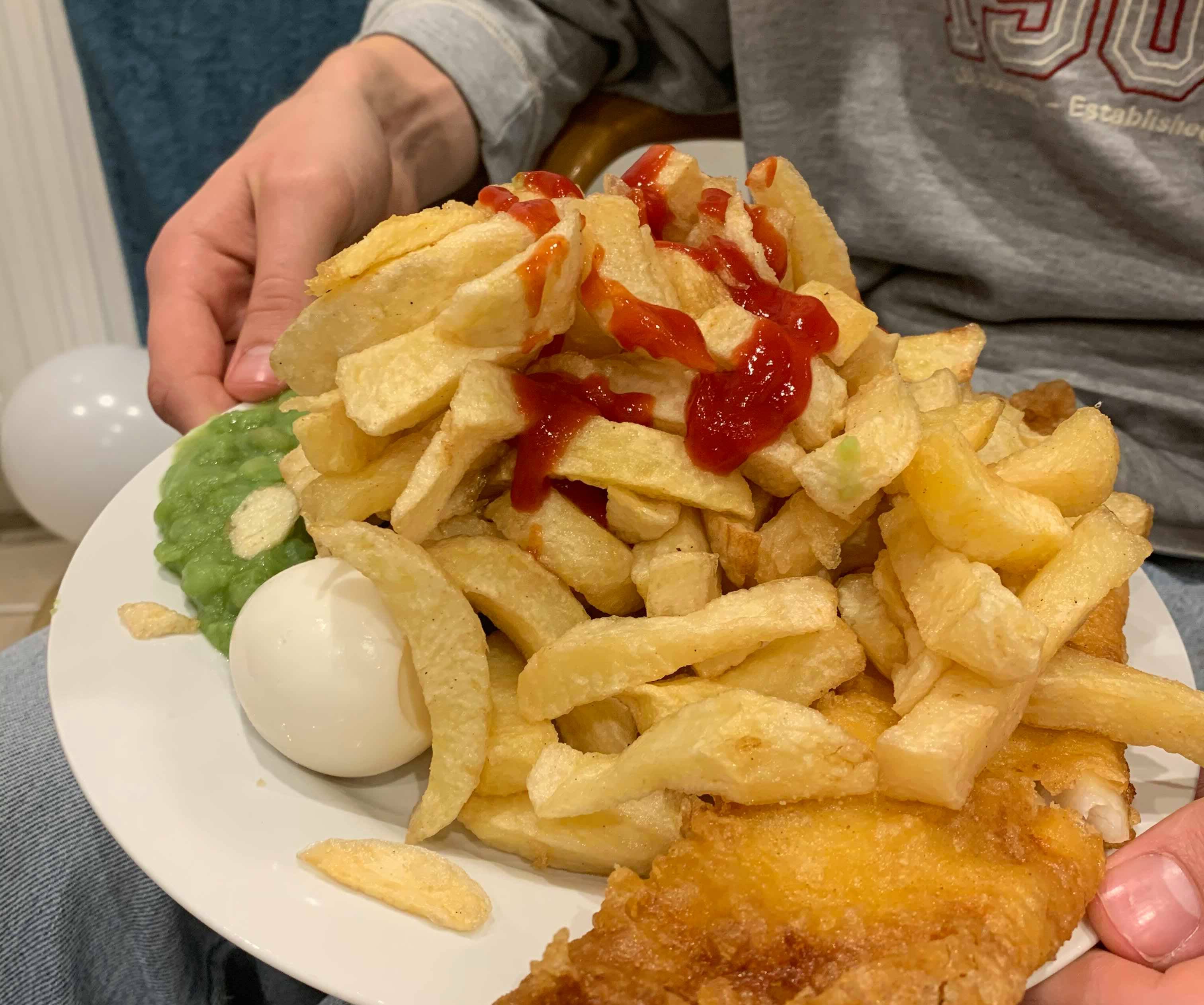 Image may contain: Human, Person, Fries, Food, Egg