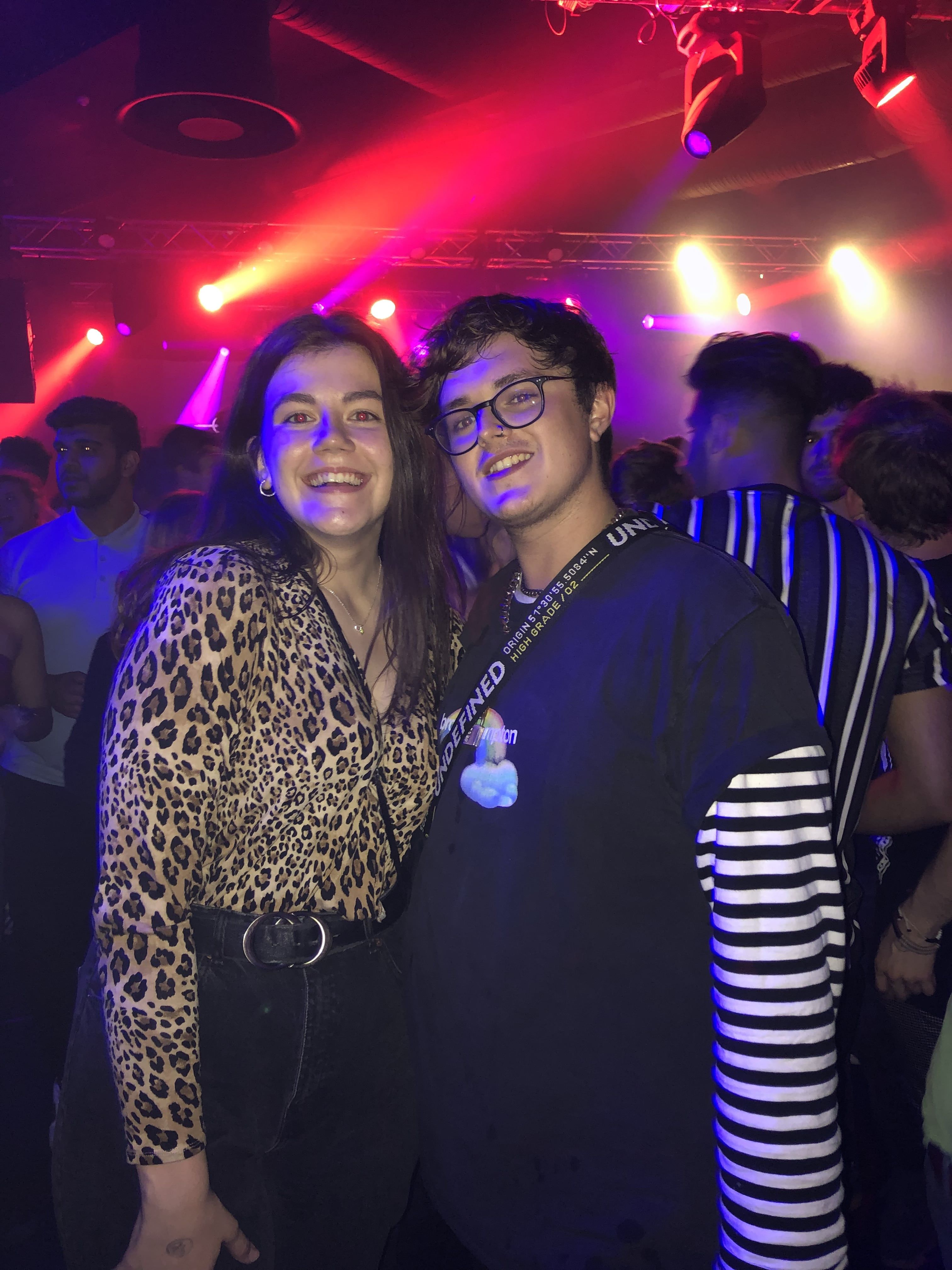 Image may contain: Glasses, Accessories, Accessory, Night Life, Party, Night Club, Club, Person, Human