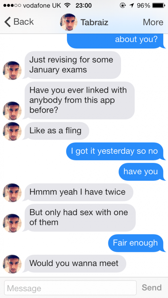 so you basically think i'm your booty- call? at least be a little bit tasteful and make me believe you have some standards. JEEZ