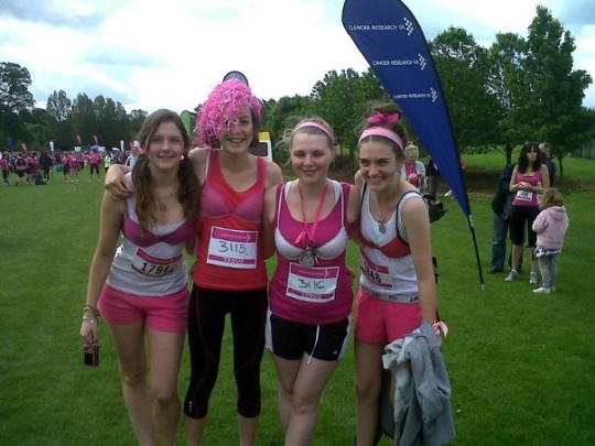 Wardrobe malfunction sees runners accused of trivialising cancer!
