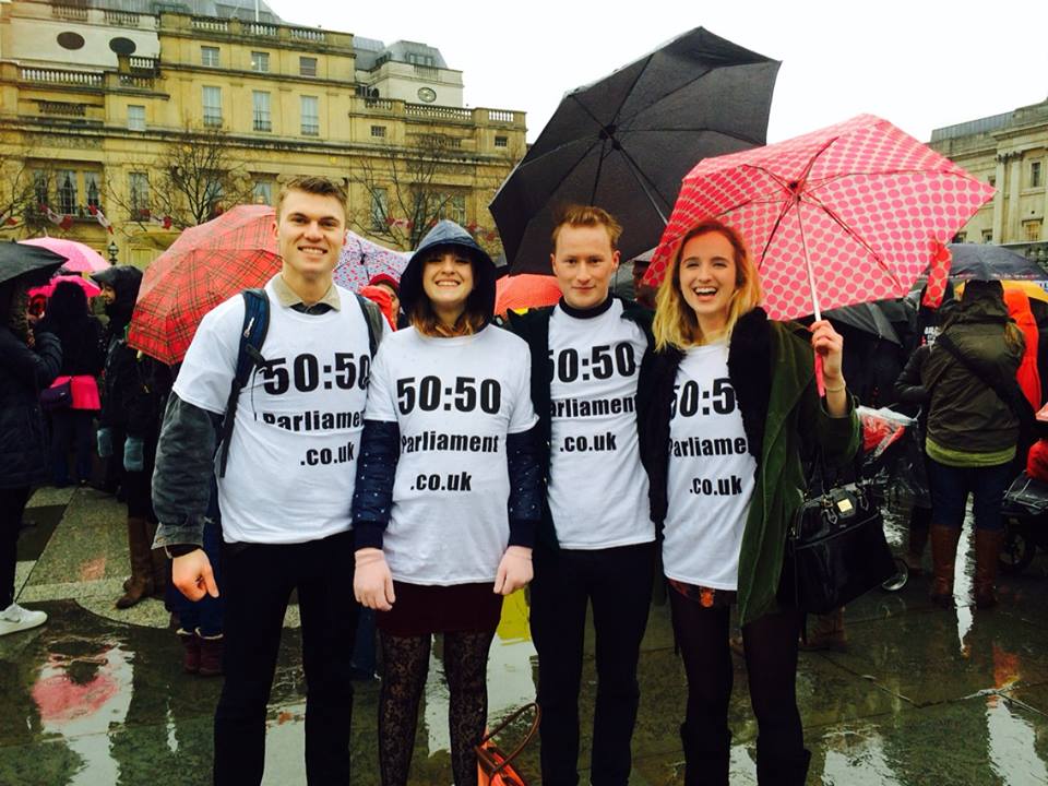 Will Jellis, pictured on the left, often supports feminist causes, identifying his single mother who is passionately feminist as a key influence in his life.
