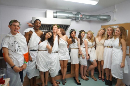 The inevitable fresher's toga party...