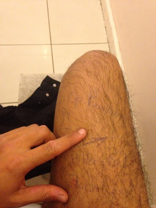 Asha strongly regretted not shaving her legs before the exam