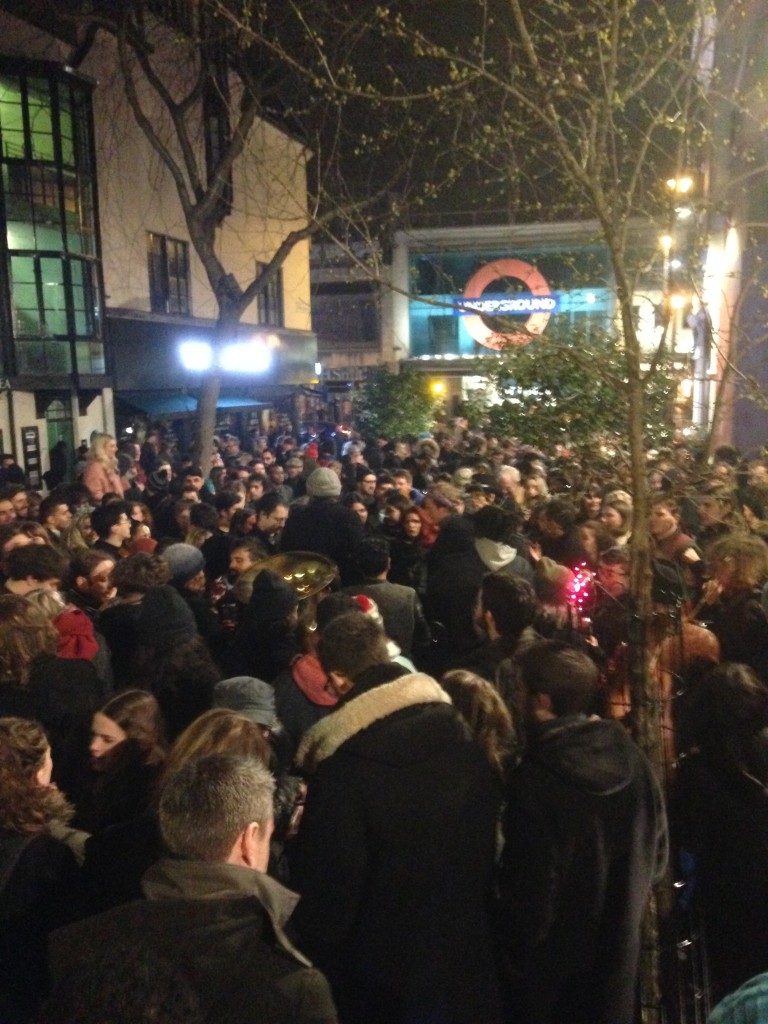 the crowd in Brixton for Bowie in Jan