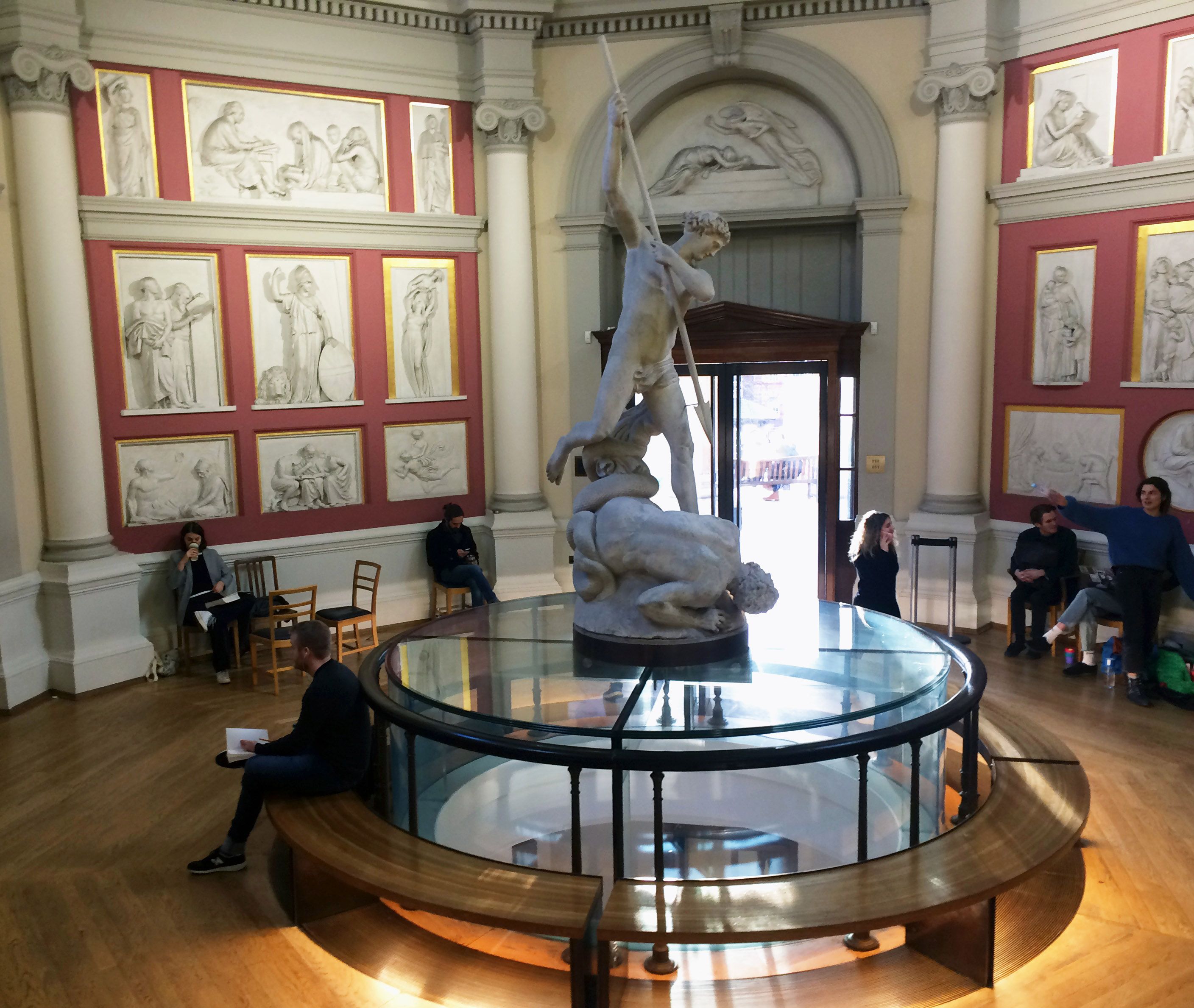 Image may contain: Waiting Room, Reception Room, Reception, Furniture, Statue, Artemis, Room, Interior Design, Indoors, Dining Room, Sculpture, Art