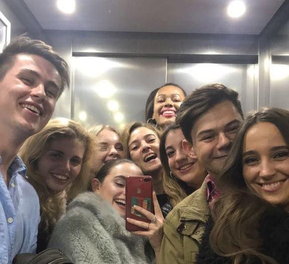 Image may contain: Cell Phone, Phone, Electronics, Mobile Phone, Selfie, Apparel, Clothing, Portrait, Photo, Photography, Head, Smile, Elevator, Human, Face, Person