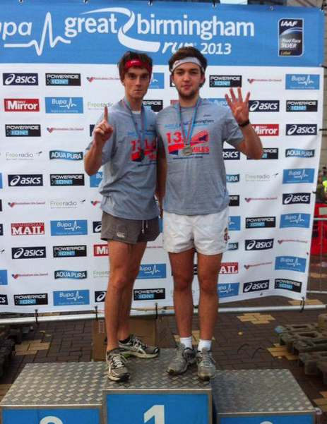 Robbie Tuffley and Tommy Walters Times: 2hrs 17mins (Robbie)  1hr 28mins (Tommy) Running for: Birmingham Marrow group