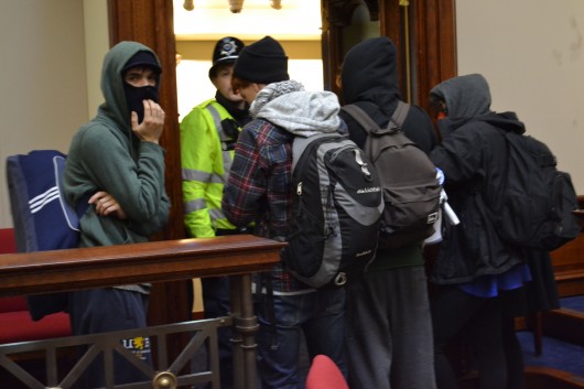 The group caused controversy after they had to be forcibly removed from the Aston Webb Building in November.