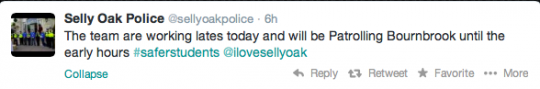 Follow @sellyoakpolice on Twitter for updates on recent crime