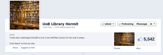 In just a matter of days - the Hermit acquired more likes than the Tab Brum page