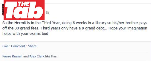 Some Facebook users took it upon themselves to use their A Level in Maths to show how the Hermit's figures don't necessarily add up
