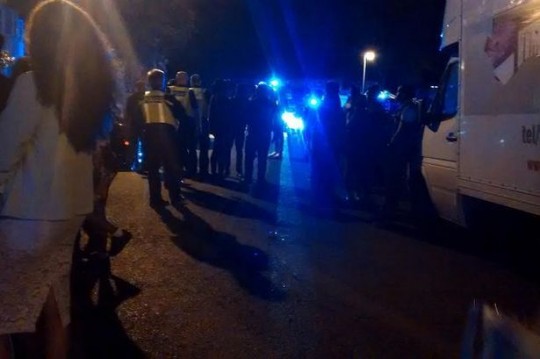 The authorities arrive at the scene.. 