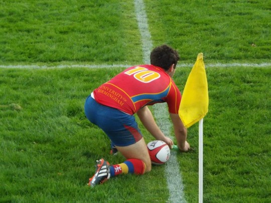 Fly-half, Robbie Keith, preparing for a conversion