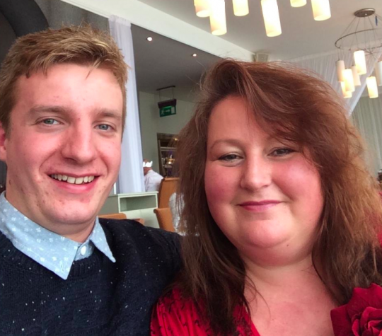 Mother and son pictured here