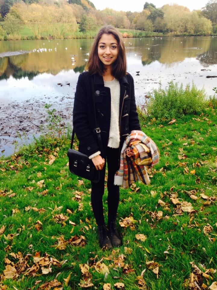 Phoebe Anand , 1st year English literature and Philosophy student. (Barbour duffle coat)