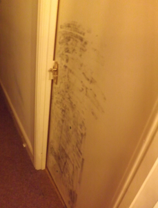 The door was coated with forensic paint