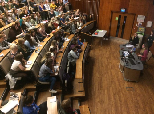 Everyday Sexism's Laura Bates giving a talk to students in the Haworth building last month
