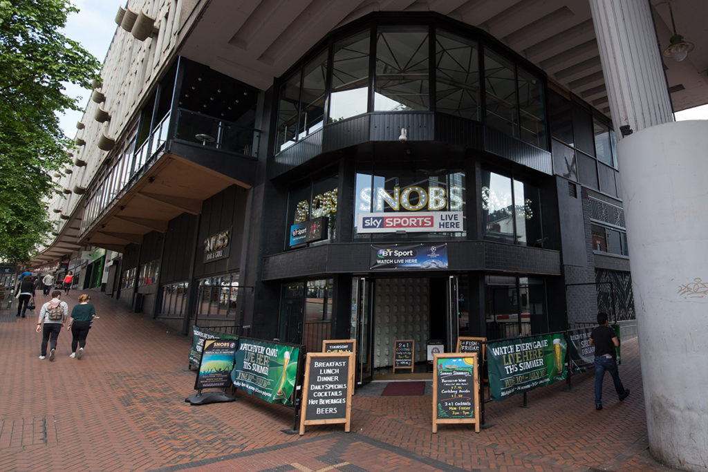GV of Snobs nightclub, Birmingham. A nightclub has been blasted by a judge for "abandoning" a drunk student who was abducted and brutally raped in the back of a van after being kicked out the venue. See NTI story NTIRAPE. The 19-year-old woman was booted out of Snobs in Birmingham city centre by bouncers after she collapsed at the popular nightspot on February 20 last year. A court heard after being ejected she became separated from her friends and was lured into a transit van by Zaheer Abbas, 30, and Sajad Hussain, 35. The university student was then driven to an industrial estate where she was horrifically raped and sexually assaulted in the back of the vehicle by the evil pair. On Thursday (2/6) Abbas was jailed for 11 years after being convicted or rape while Hussain was caged for six years after being found guilty of sexual assault. Sentencing at Birmingham Crown Court, Judge Mary Stacy accused Snobs - which is one of Britain's longest-running nightclubs - of abandoning the victim on the street. In a scathing attack she said the venue had left the student to be picked off "like prey" and blamed them for creating the circumstances for the sex attack to occur.
