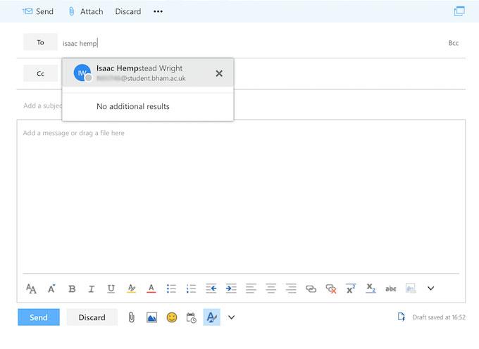 Isaac Hempstead Wright appears in the University of Birmingham email system