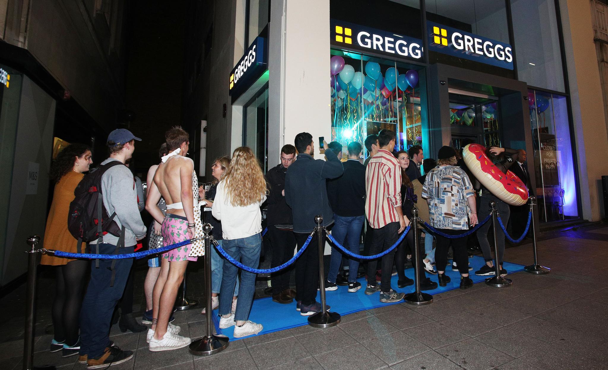 Tbf most Greggs have a queue outside of them, just not normally at night