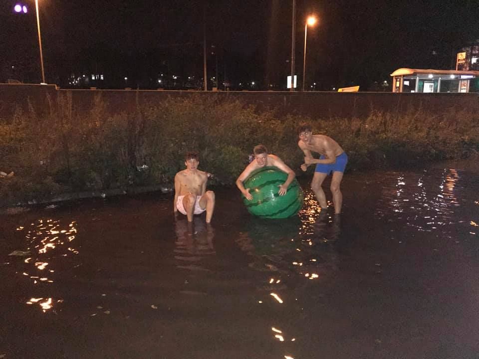 Image may contain: Tubing, Water, Pool, Person, People, Human