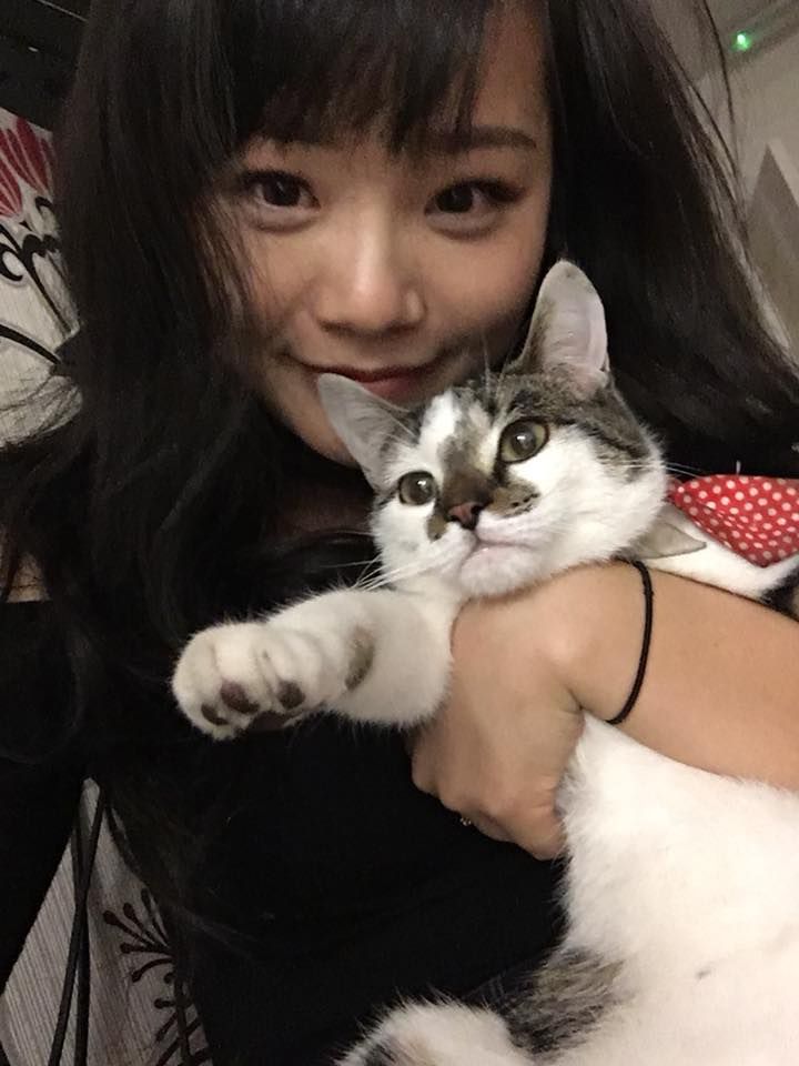Image may contain: Selfie, Manx, Cushion, Pillow, Chair, Furniture, Dress, Woman, Photography, Photo, Portrait, Girl, Clothing, Apparel, Animal, Mammal, Pet, Cat, Symbol, Flag, Female, Person, Human, Face