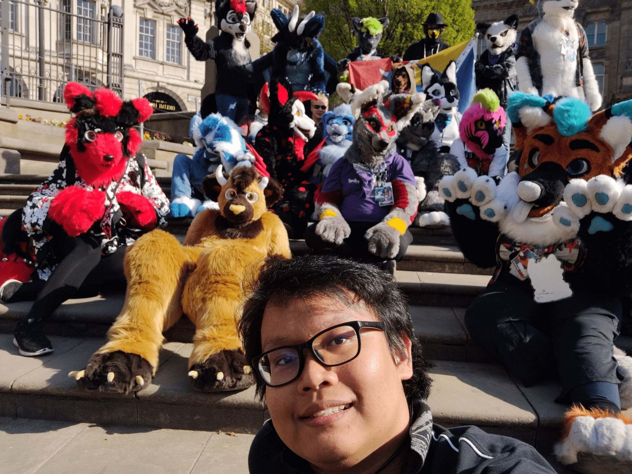 Image may contain: Accessory, Glasses, Accessories, Crowd, Mascot, Person, Human