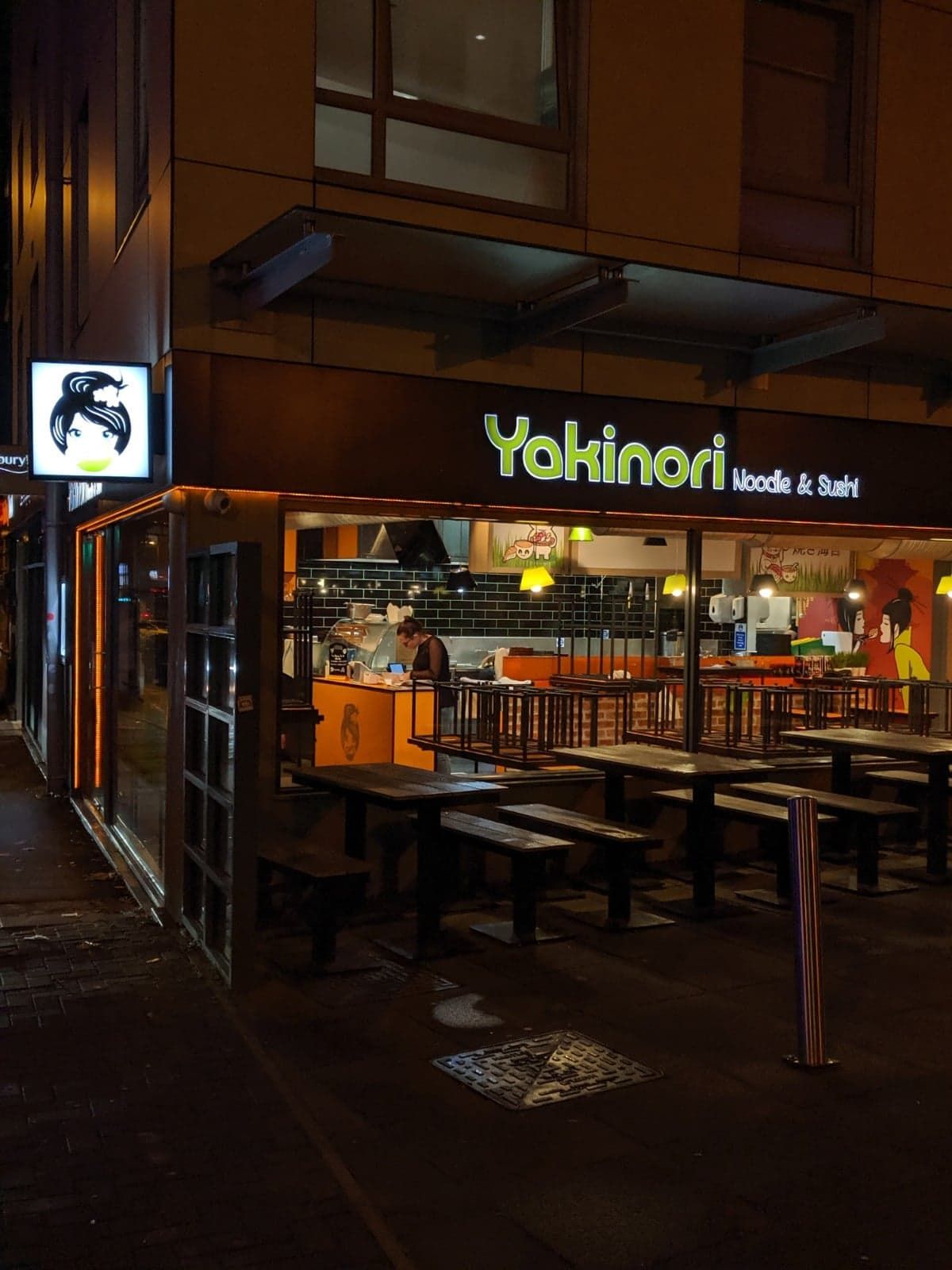 Image may contain: Cafe, LCD Screen, Food, Food Court, Wood, Cafeteria, Display, Monitor, Screen, Electronics, Restaurant