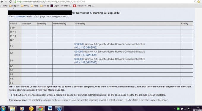 timetable 2