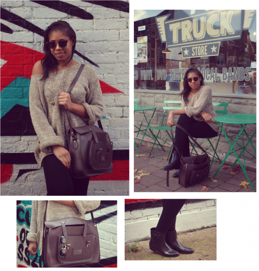 Jumper- River Island/ Boots- Mel/ Satchel- Oxford Bag Company/ Neck wear- Accesorize/ Sunglasses- Rayban