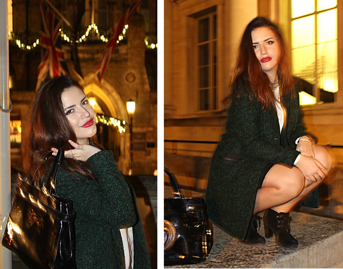 Coat- Henry Holland / Blouse- Asos / Skirt- Zara / Heels- Geox/ Neckwear- Zara / Ring & Bracelet- Topshop / Lipstick- Chanel Rouge Allure 99