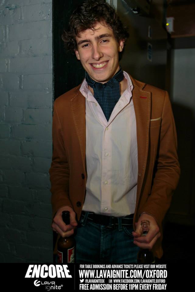 By the looks of things this bloke has raided his dad's wardrobe