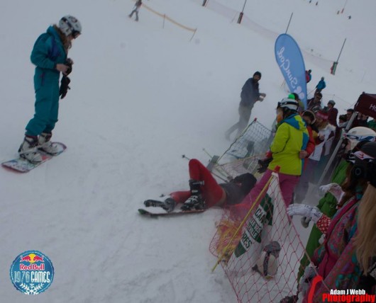 Social Sec George Bliss has break issues after competing slalom