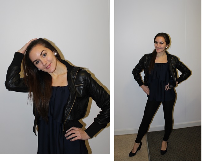 Jacket- New Look / Top- River Island / Leggings- Miss Selfridge / Pumps Primark