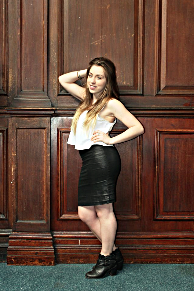 Top- Topshop / Skirt- All Saints / Boots- Office / Earrings- River Island 