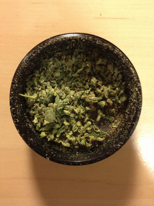Grinding the green.