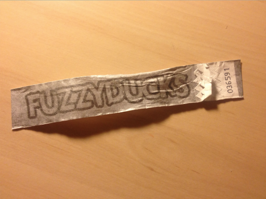 I had an average night at Fuzzy's and all I got was this paper wristband.