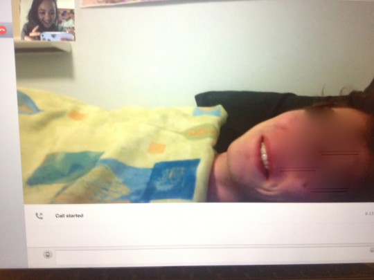 His face is naturally blurred.
