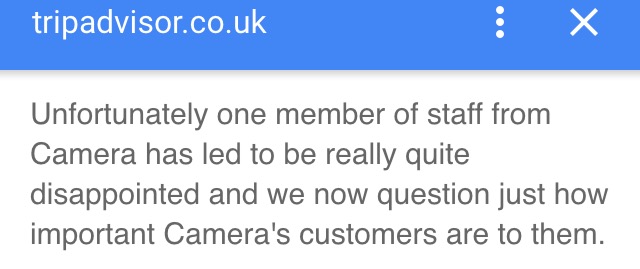 One customer left very unhappy
