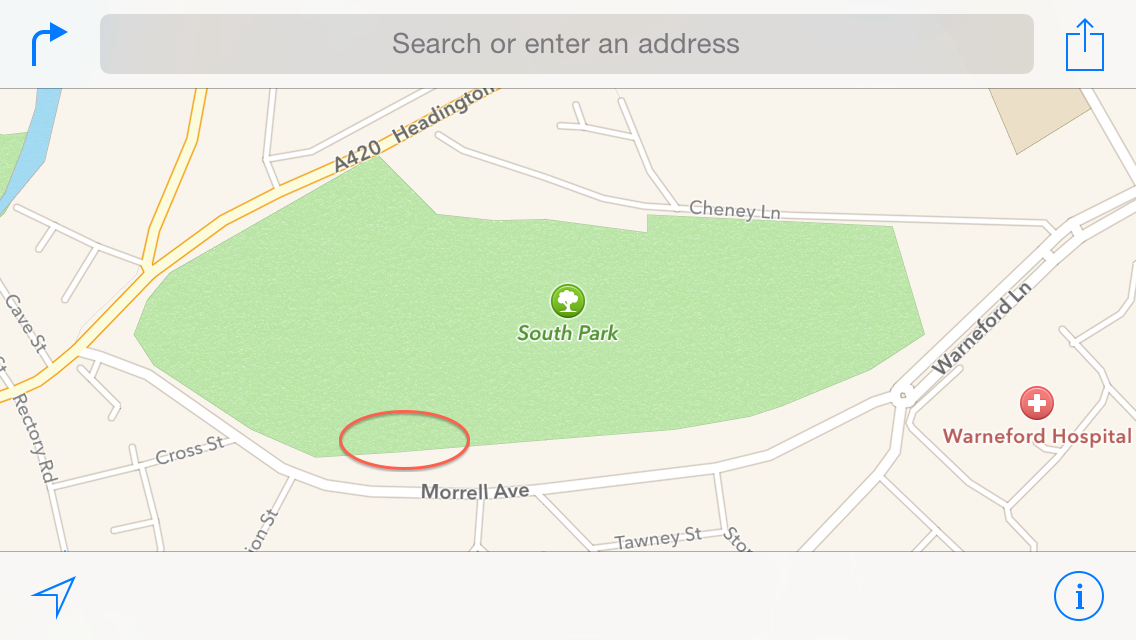 Area believed incident happened