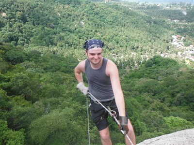 Rowland abseiling